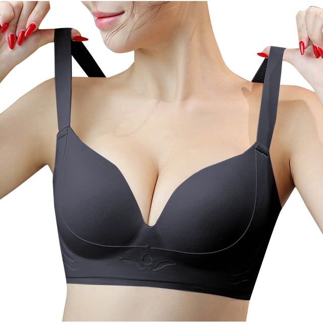 biudgviw Women's Wireless Bras Seamless Full Coverage Soft Support Lift Push up Bralettes Comfortable Everyday Bras