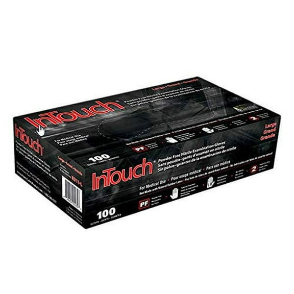 1PK Atlantic Safety Products B311-S Powder Free Exam Black 6mil Nitrile Gloves