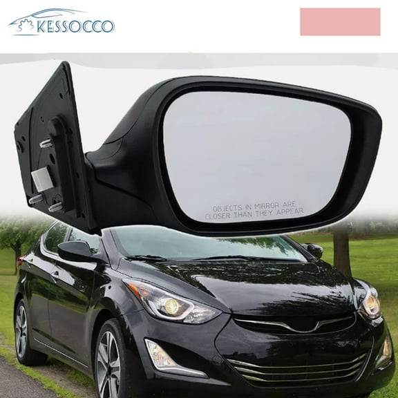 KESSOCCO HY1321179 1Pc Side Mirror For Hyundai Elantra 2011-2013 Black Right/Passenger 5 Pins