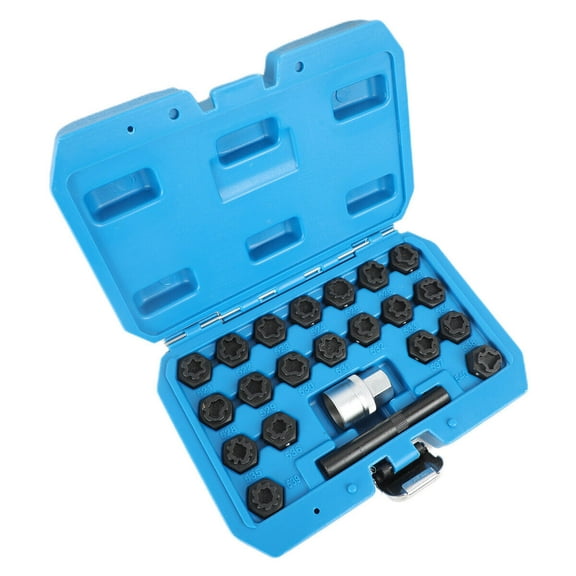 22pcs Universal Wheel Locking Key Socket Wheel Rim Lug Nut Master Removal Tool For Home Car Maintenance