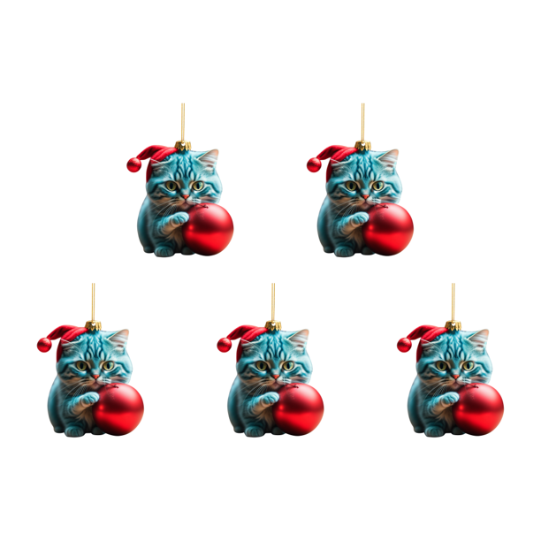 Navidad Lindo Gato Adornos Acrílico Coche Decoraciones (J)