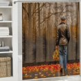 thumbnail image 6 of Chilfamy Fall Leaves Printed Shower Curtain Decor Bathroom Set with Hooks 36x72, 6 of 7