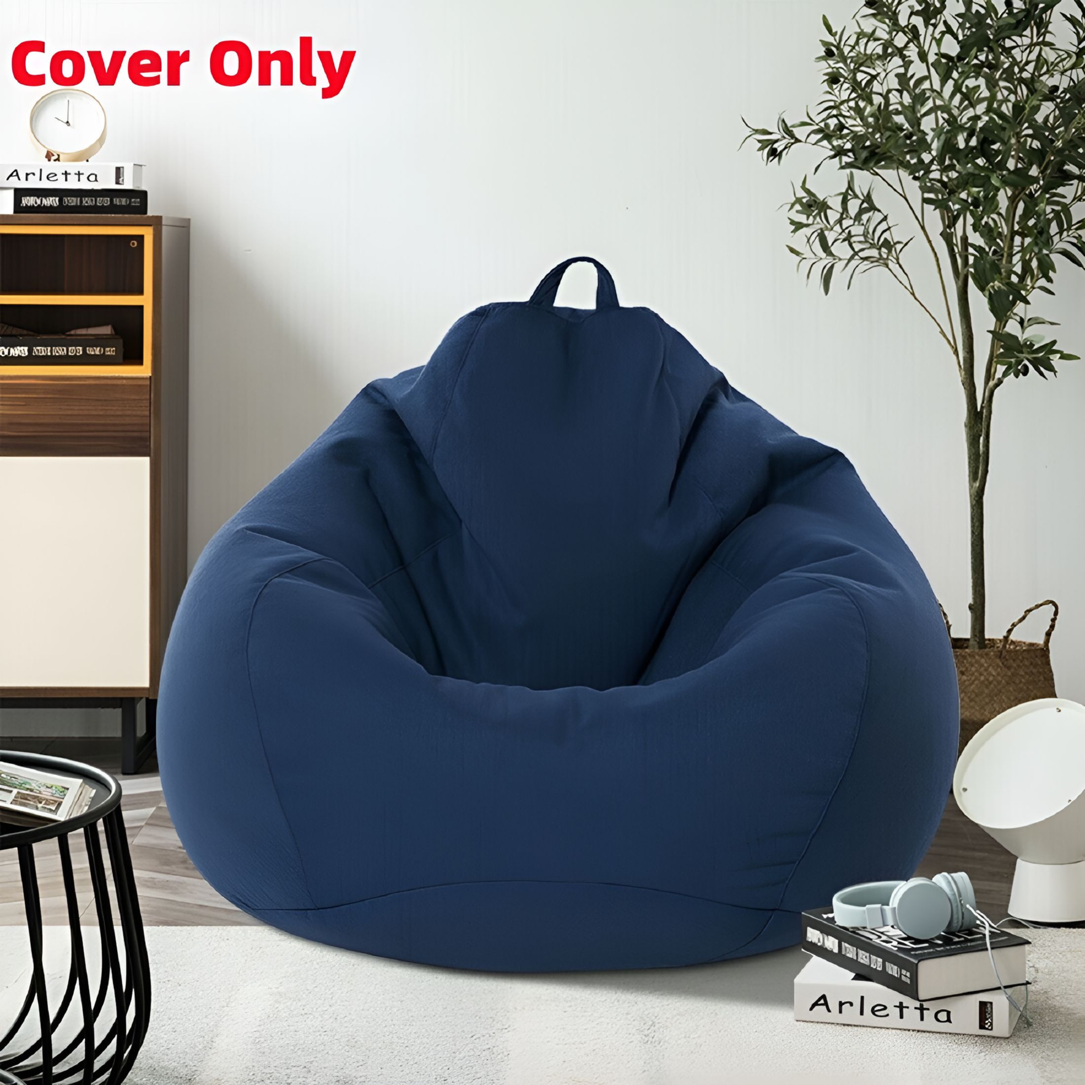 LAMIRO 2 Size Large Bean Bag Chair Indoor For Adults Kids Lazy Lounger Couch Sofa Cover