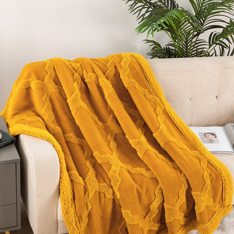 Plush yellow blanket sale