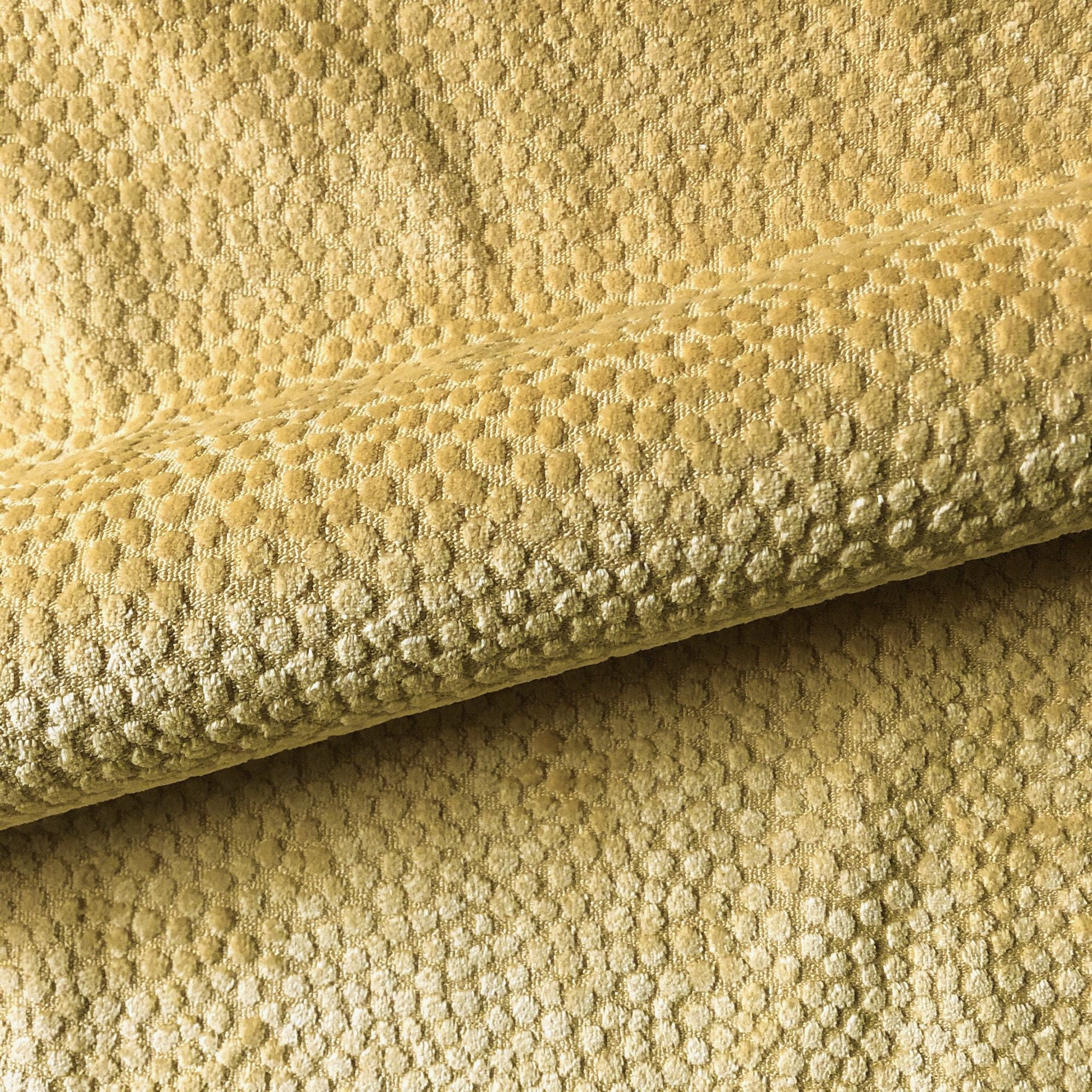 Yellow Retro Dotted Chenille Upholstery Fabric 54" by the Yard