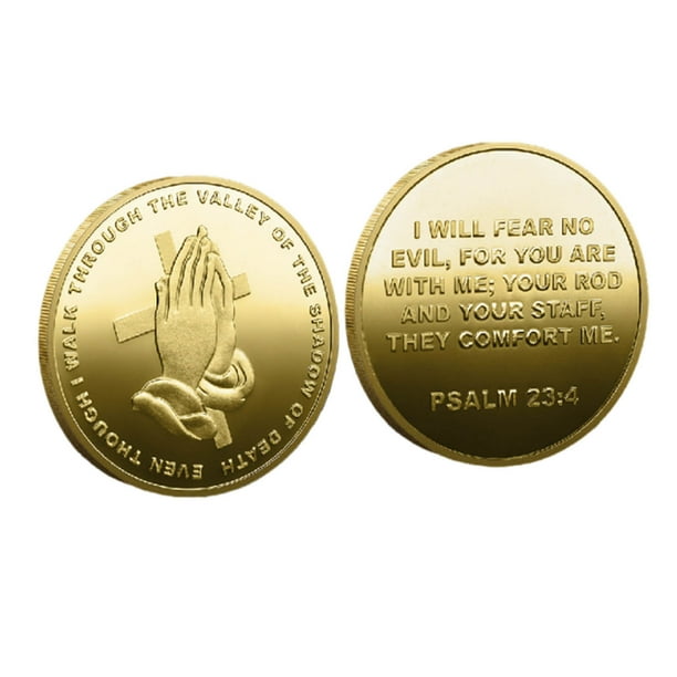 Religious Challenge Coin Colored Supplicate Creating Badges With Three-dimensional Relief Metal Crafts