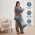 thumbnail image 5 of Bare Home Satin Pillowcase Set of 2 - Silky Soft for Hair and Skin - Zipper Closure - King, Gray, 5 of 7
