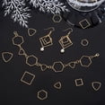 thumbnail image 3 of 54 piezas de anillos de unión de acero inoxidable en 3 estilos y 3 tamaños: conectores triangulares, cuadrados y con marcos. Abalorios dorados para joyería femenina., 3 of 8