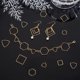 thumbnail image 3 of 54 piezas de anillos de unión de acero inoxidable en 3 estilos y 3 tamaños: conectores triangulares, cuadrados y con marcos. Abalorios dorados para joyería femenina., 3 of 8