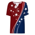 thumbnail image 6 of Womens 4th of July Shirt Patriotic Red White and Blue V Neck T Shirts Casual Summer Holiday Tops Fourth of July Outfit for Women, 6 of 6