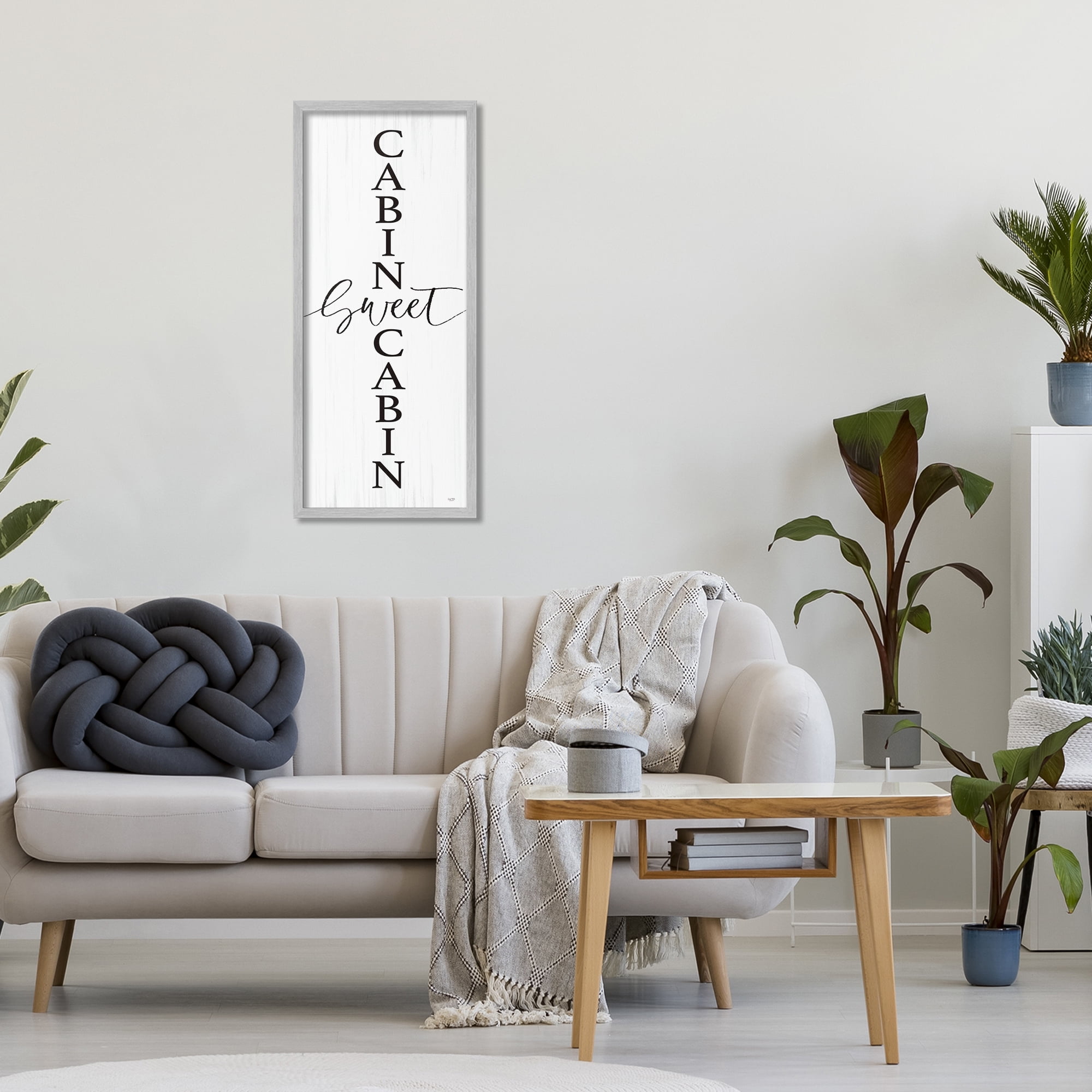 Stupell Industries Sweet Cabin Vertical Words Gray Framed Giclee Art, design by Lux + Me Designs