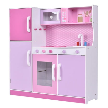 costway kids wood kitchen toy cooking pretend play set toddler costway kids wood kitchen toy cooking pretend play set toddler