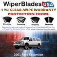 thumbnail image 2 of 2001 Ford Excursion Beam Wiper Blades Wipers w/1yr Warranty (Set of 3) w/Rear Wiper (WiperBladesUSA), 2 of 5