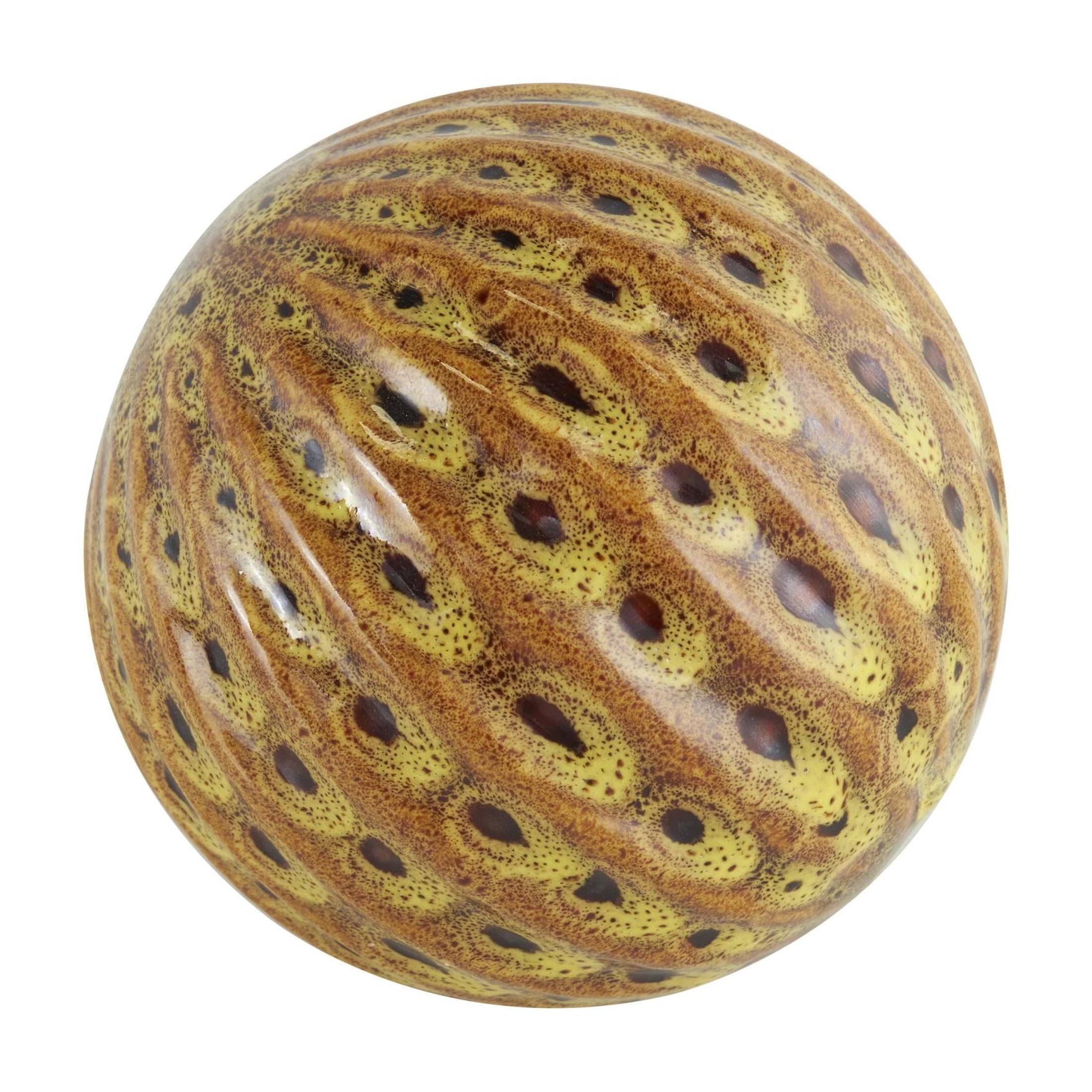 DecMode Multi Colored 4" Spotted Ceramic Orbs & Vase Filler with Grooves (4 Count)