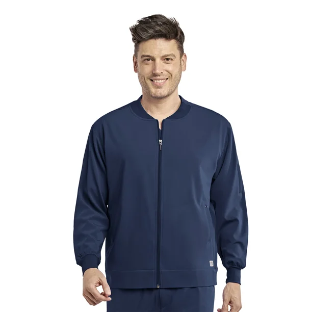 Chaqueta de Uniforme Médico Cazadora con Cremallera Wao Bomber para Hombre-Color Negro-Talla Chica-Chamarra para Doctores Wink