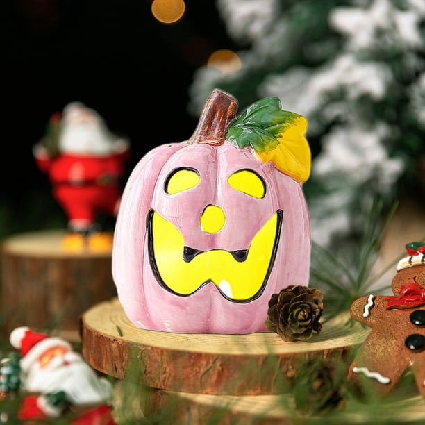 Halloween Creatives Ceramic Pumpkin Night Light Hollow Out Glowing Decor Soft LED Ambient Ornament For Festive Atmospheres