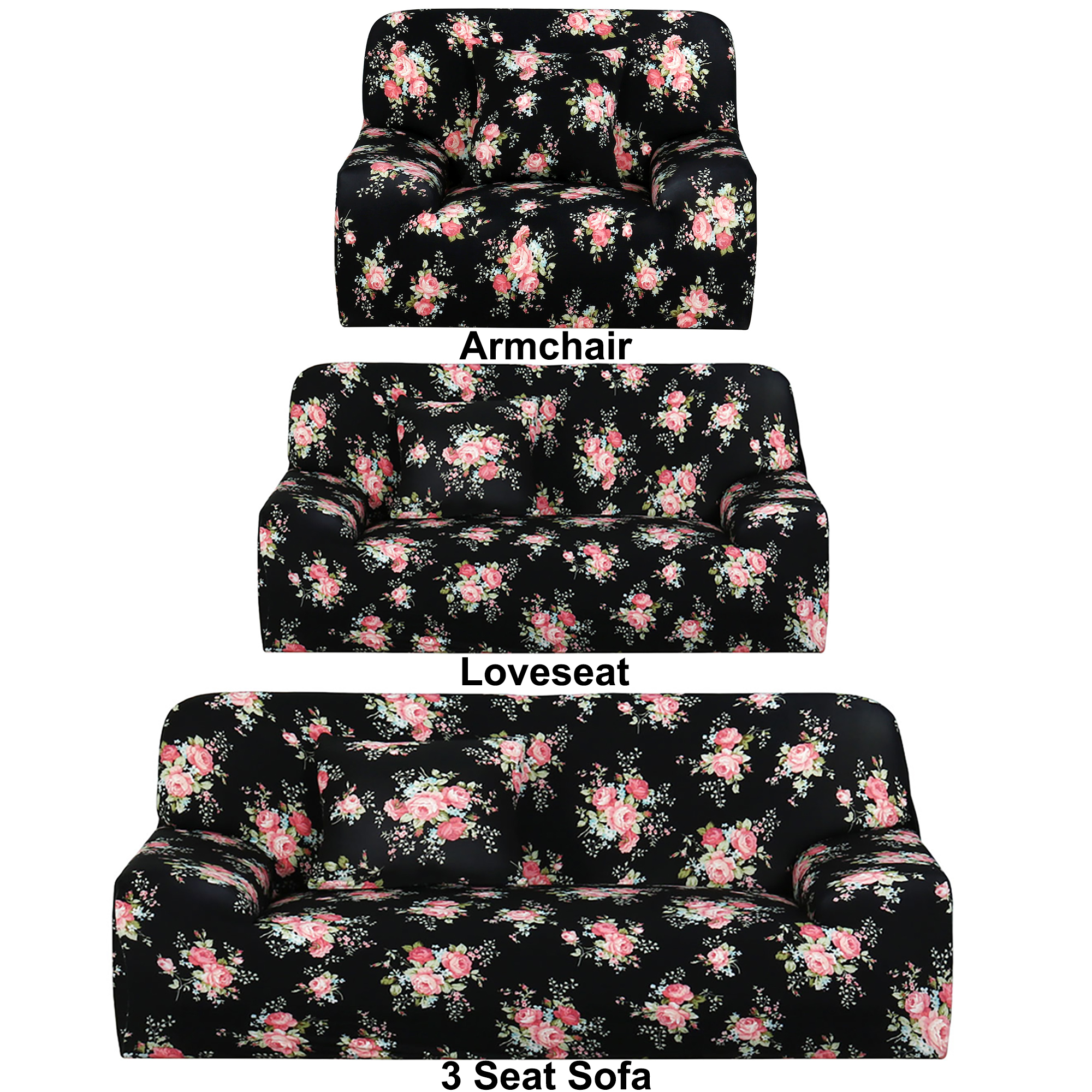 3pcs Sofa Cover Set for Sofa Loveseat Arm Chair Couch Slipcover