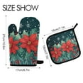 thumbnail image 2 of Yayeee Oven Mitts and Pot Holder Set of 2 Heat Resistant Kitchen Gloves Baking Hot Pad, Christmas Poinsettia, 2 of 5