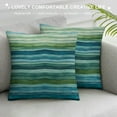 thumbnail image 3 of COMIO  Watercolor Throw Pillow Cover,Stripped Waves Blue and Green Paint Brush Gradient Marine Sea Splash Throw Pillow case Cushion Cover for Sofa Home Decorative Oblong, 3 of 5
