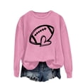 thumbnail image 4 of BODOAO Women's Football Game Day Sweatshirt Women's Rugby Printed Pullover Round Neck Casual Graphic Print Oversized Crewneck Sweatshirts Long Sleeve Pullover for Gameday Hoodies Pink Xxl, 4 of 4