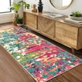 thumbnail image 2 of HOMERRY Modern Abstract Washable 2' x 6' Runner Rug Non-Skid Low Pile Pink Kitchen Doormat, 2 of 6