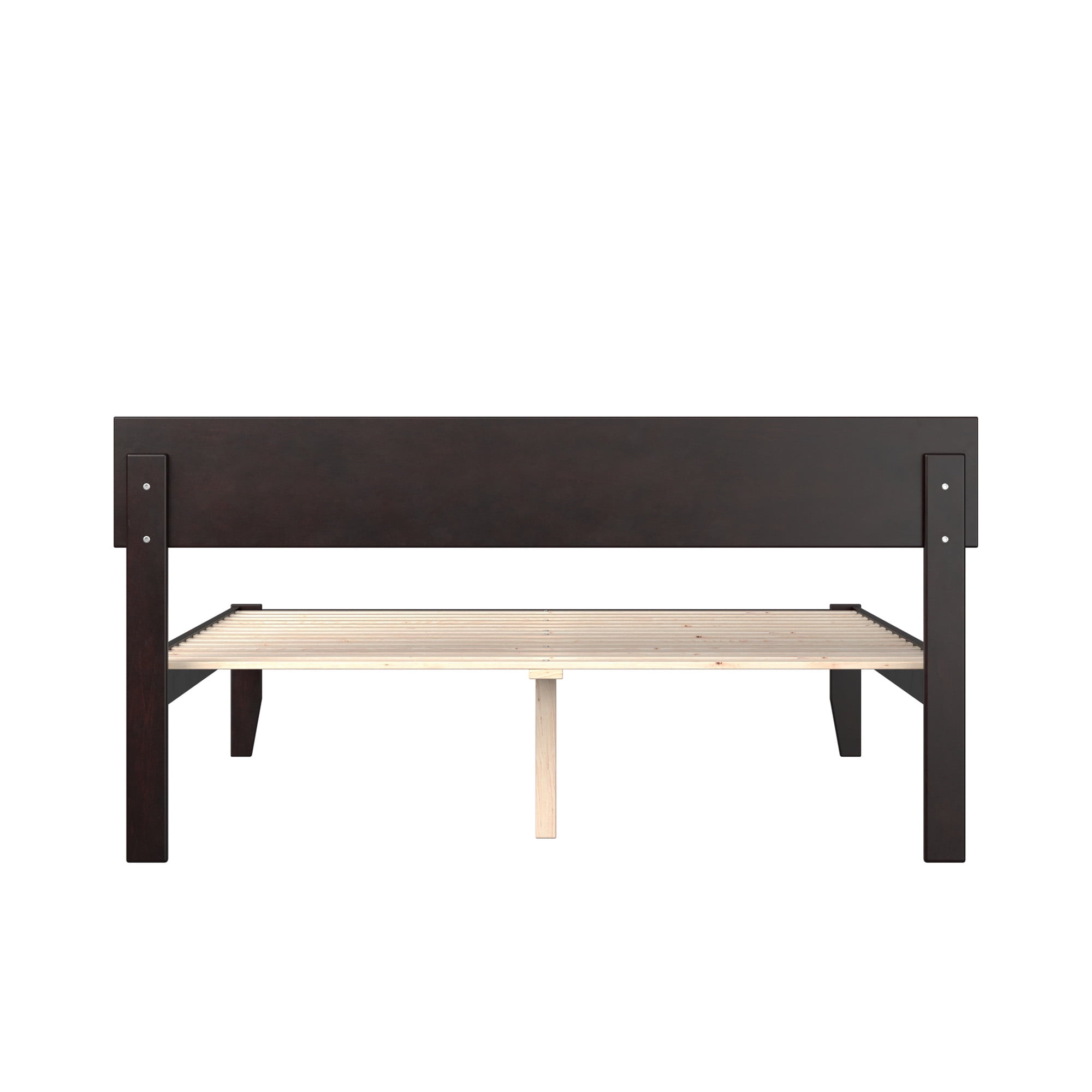 AFI Boston 14" Queen Wood Platform Bed Frame with Modern Headboard, Espresso