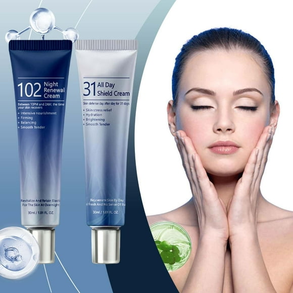 Clearance! Gspmoly Moisturizer, All-Day and Night 2-Pack Cream for Face 31 All-Day Shield Cream and 102 Night Renewals Cream Centella Asiatica Face Cream