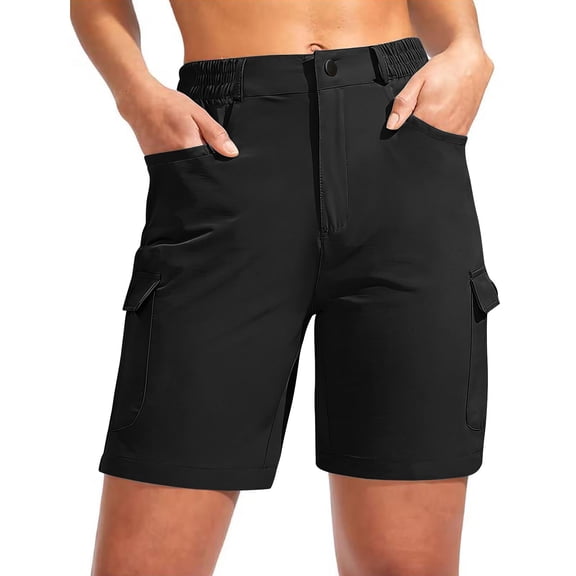 Jerdar Women's Hiking Cargo Shorts Quick Dry Lightweight for Outdoor Golf Fishing Outdoor Casual with Multi Pockets L