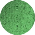 thumbnail image 1 of Ahgly Company Indoor Round Oriental Emerald Green Industrial Area Rugs, 4' Round, 1 of 4