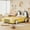 Yellow + PU Leather, variant on Twin Size Race Car-Shaped Platform Bed with Wheels,Red