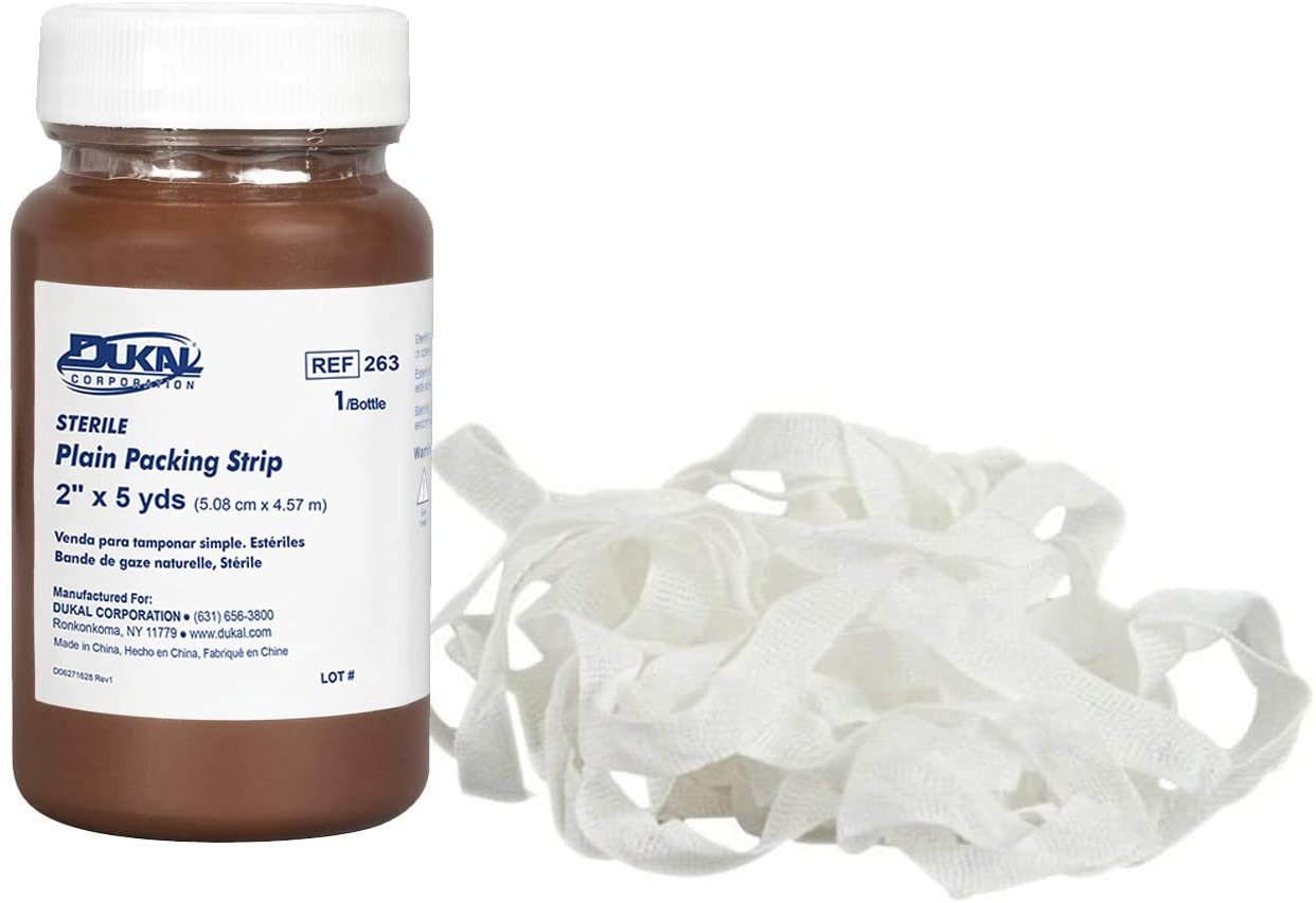 Dukal Plain Wound Packing Strips 2" x 5 Yards. Woven Gauze Fabric