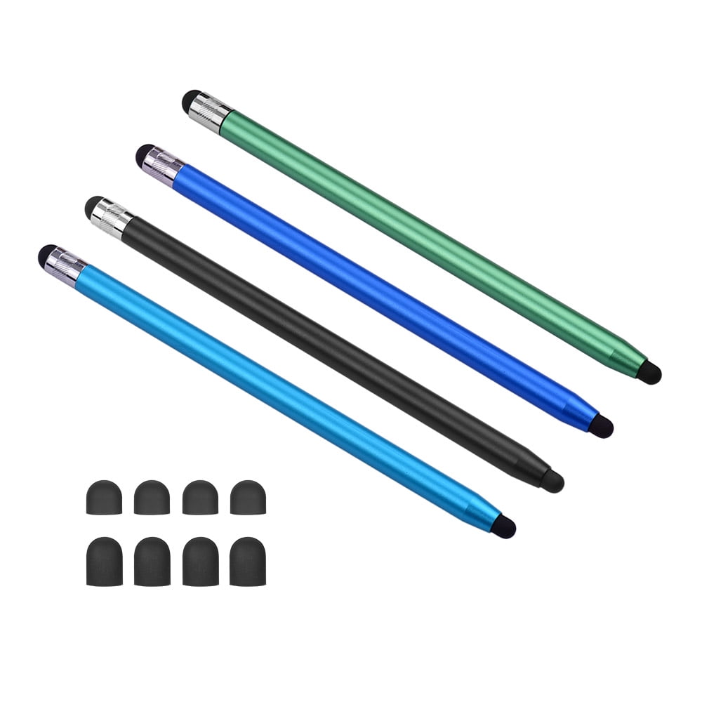 2 Pcs 0.18-inch Rubber Tip Series 5.5L Stylus Pens for Touch Screen Devices with 6 Extra Replaceable Soft Rubber Tips -Black/Blue Bragains Depot