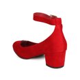 thumbnail image 3 of Breckelles GA11 Women Faux Suede Round Toe Ankle Strap Chunky Heel Pump, 3 of 5