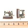 thumbnail image 3 of 100pc Alloy Enamel Pendants Cadmium Free & Lead Free Golden Sewing Machine Charm Black 29x25x1mm Hole: 1.6mm, 3 of 3