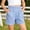 Blue, variant on Girls Plaid Shorts, Ruffle Hem Elastic Waist Summer Relaxed Fit Casual Shorts Black Size 11-12 T