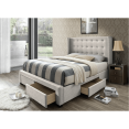 thumbnail image 2 of DG Casa Savoy Tufted Upholstered Wingback Panel Storage Bed Frame, King Size in Beige Fabric, 2 of 6