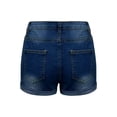 thumbnail image 5 of Audhol Denim Shorts for Women Women's Stretchy Distressed Jean Shorts with Pockets High Waisted Ripped Denim Shorts Cuffed Jean Shorts Short Jean Shorts Dark Blue XL, 5 of 8