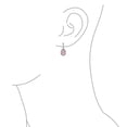thumbnail image 3 of Bling Jewelry Womens Classic 7CT Pink Halo CZ Large Teardrop Earrings Hinge Clip Closure, 3 of 7
