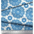 thumbnail image 2 of Soimoi Blue Cotton Poplin Fabric Artistic Floral Fabric Prints By Yard 42 Inch Wide, 2 of 3