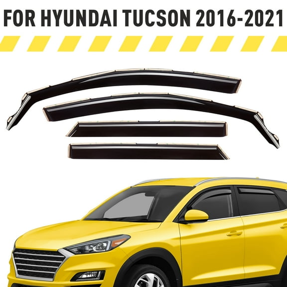 AEROGUYS In-Channel Window Deflectors Extra Durable Window Visors Rain Guards Fit for Hyundai Tucson 2016-2020, Sun Visors, Wind Vent Visors, Car Accessories - 4pcs.  AG0280