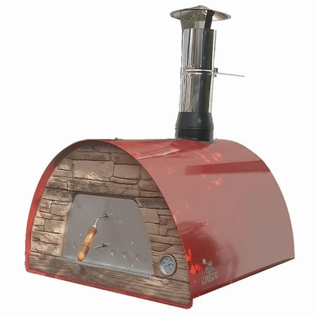 Authentic Pizza Ovens Maximus Portable Wood-Fired Pizza Oven – Red, Outdoor Pizza & Bread Oven