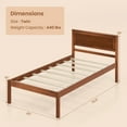 thumbnail image 3 of Costway Twin Size Wooden Platform Bed Frame with Headboard Mattress Foundation Walnut, 3 of 10