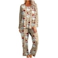 thumbnail image 1 of Ensemble de Pyjama Femme, Mode Décontractée Imprimé Col Rond Manches Longues Haut Pantalon, Ensemble de Pyjama Femme, 1 of 6