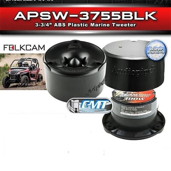Audiopipe APSW-3755BLK Tweeter Marine Black Plastic