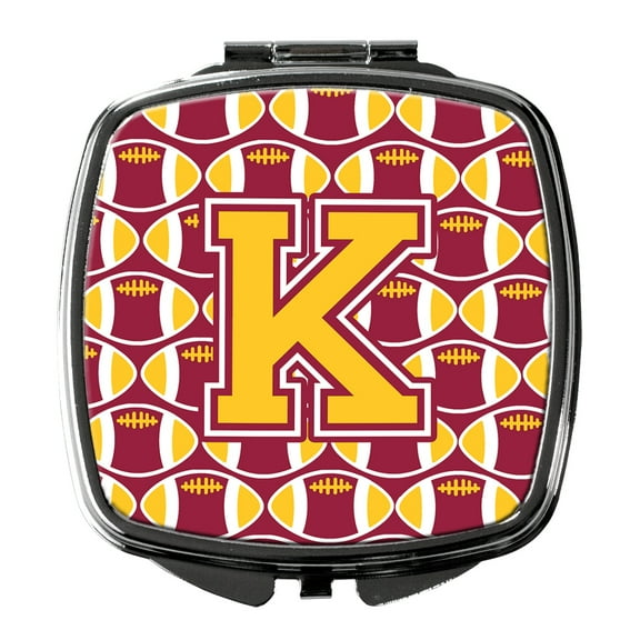 Letter K Football Maroon and Gold Compact Mirror
