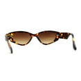 thumbnail image 2 of Womens Art Deco Mod Thick Temple Cat Eye Sunglasses Tortoise Brown, 2 of 4