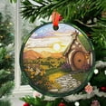 thumbnail image 2 of Hobbiton The Shire Faux Ornament Suncatcher, LOTR Window Hanging, Lord of the Rings Fan Home Decor, Gift LOTR Fan, 2025, Holiday Decoration, 2025, Seasonal Holiday Decor, Holiday, 2 of 5