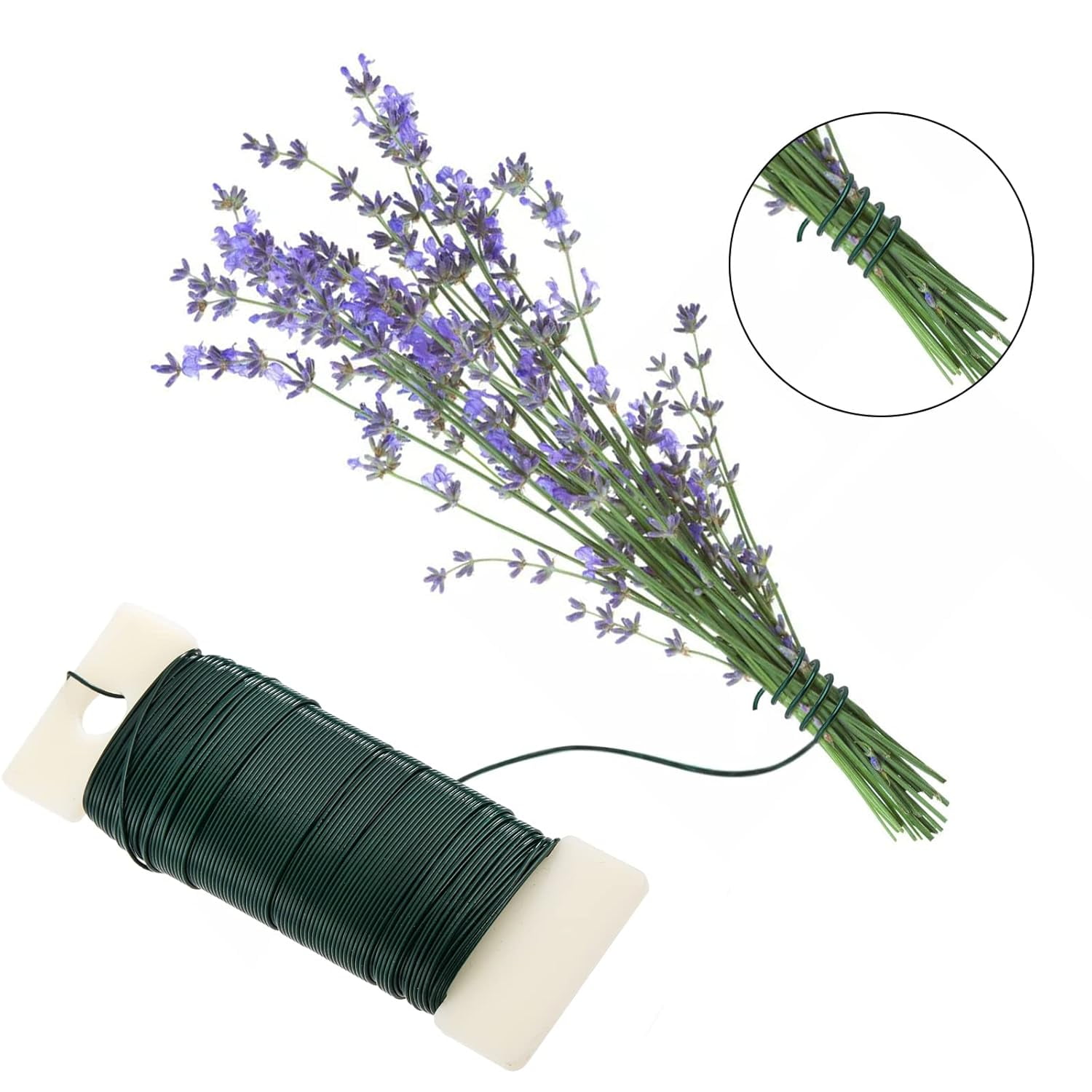 6 Pack 228 Yards Floral Wire 22 Gauge Flexible Paddle Wire Florist Bind Wire for Crafts, Christmas Wreaths Tree, Garland and Floral Flower Arrangement Supplies