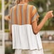 thumbnail image 5 of Camiseta con estilo para mujer, con estampado de retazos, escote de Color, Top de manga corta con cordón calado OAVQHLG3B Store lin121212, 5 of 5