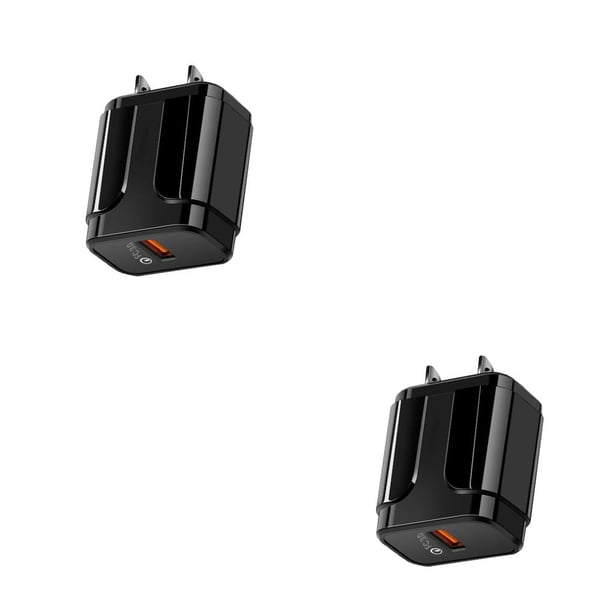 Inteprter Cargador USB Enchufe de carga rápida profesional Enchufes de carga resistentes a caídas Negro/enchufe de EE. UU. 2Conjunto